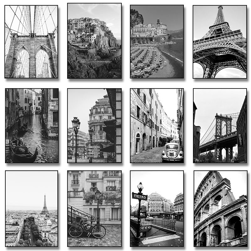 Photography Black And White - (No frame)Black White City New York
