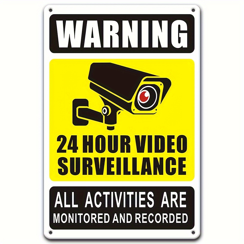 Photography Videography - 24/7 Video Surveillance Warning Sign -