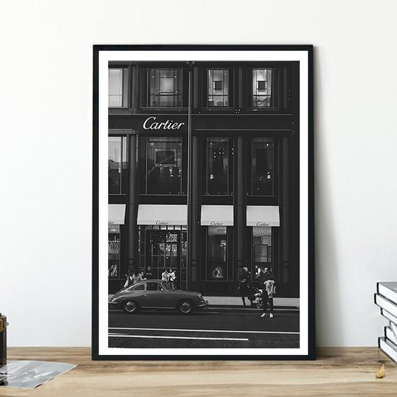 Photography Black And White - European Street Canvas Painting Fashion Black