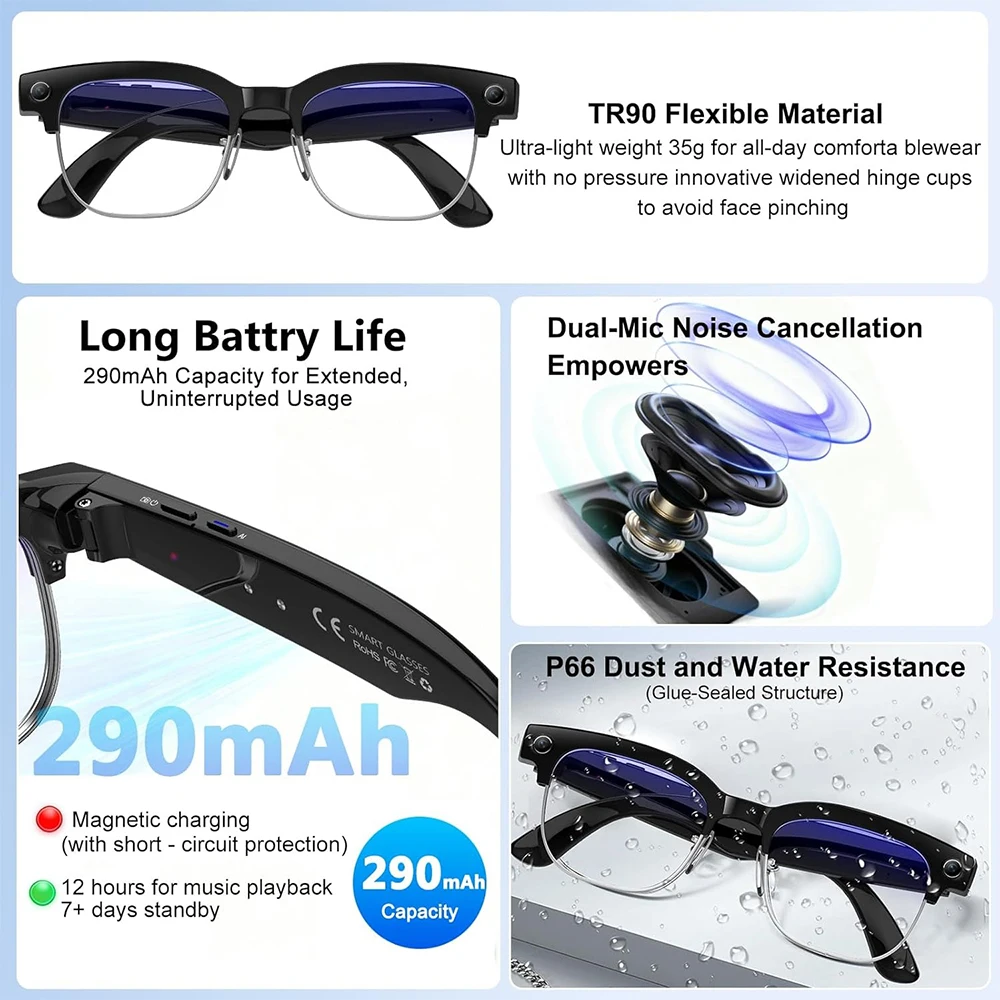 4K Smart AI Glasses 8MP Camera - Photography Videography review and price